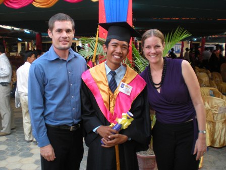 Brandon, Narla and Andrea at graduation!