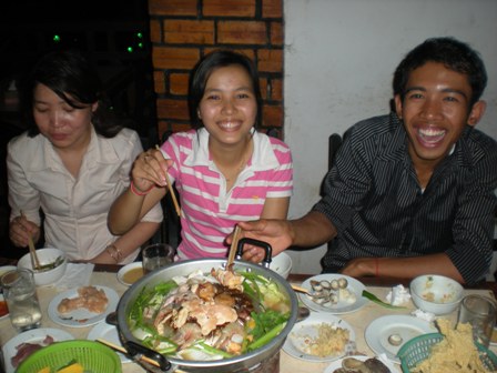 Ly Heang, Marida and Narla are all smiles
