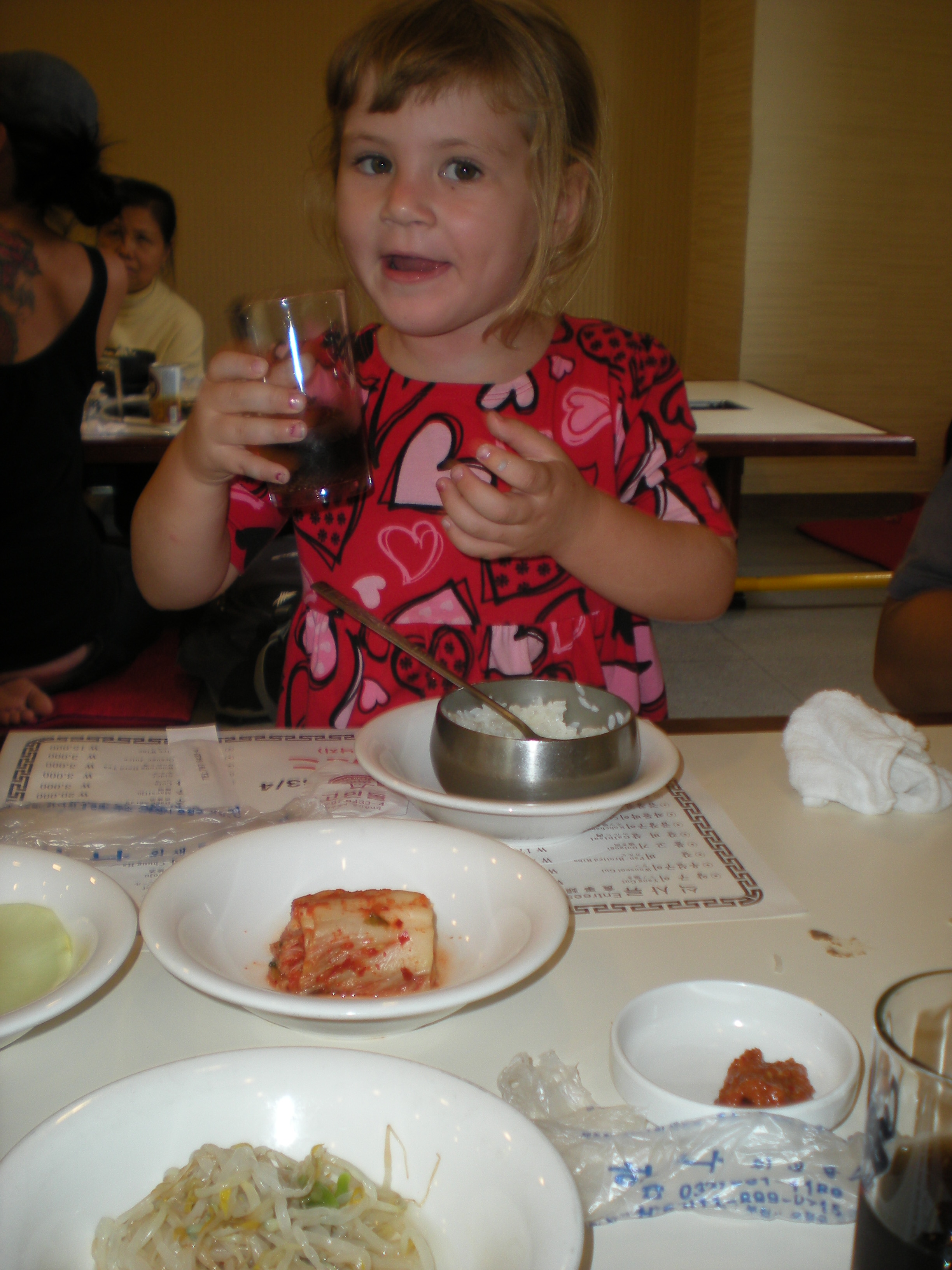 Callie at her Korean lunch