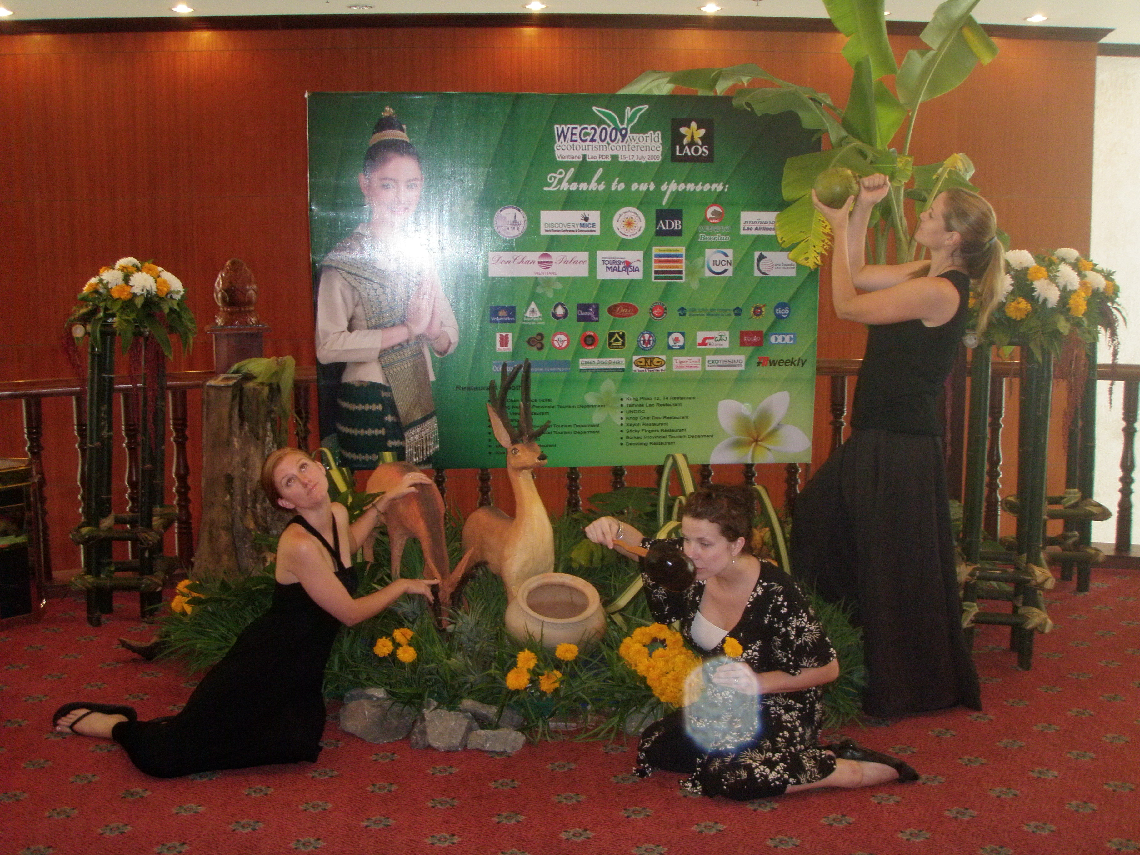 Being silly at the World Eco-Tourism Conference in Vientiane