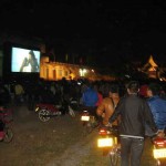 Not enough seating was solved with patrons sitting on their motos