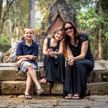 Family travels in Cambodia