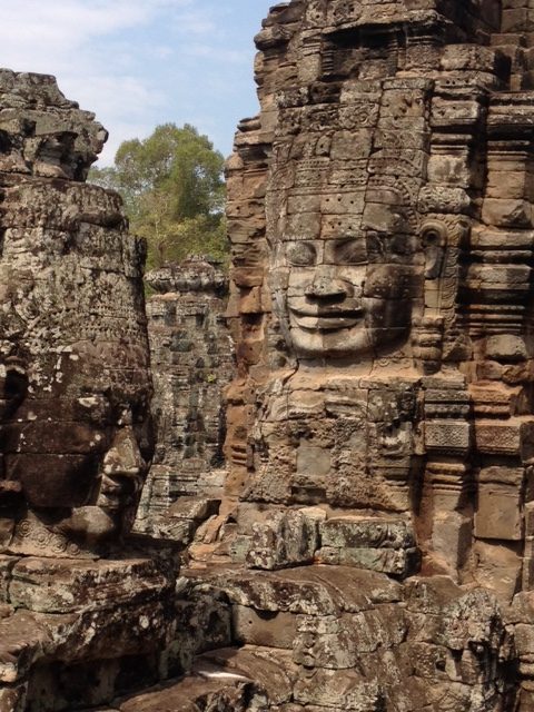 Faces of Bayon, housed on the temple complex of Angkor Thom. 